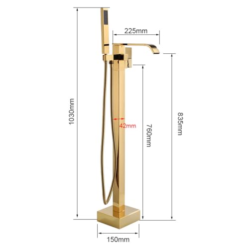 Baignoire moderne tapis de bain avec douche planchers cascade debout taps - 4