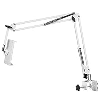 Lubanheart タブレット スタンド タブレット アーム スタンド 寝ながら ipad ベッド用 アルミ金属製 安定性優れ 角度調整自由 可動域広い 取付簡単 日本語説明書付き 6～12.9インチ 多機種対応 iPad、iPhone、Switch、Kindle…白