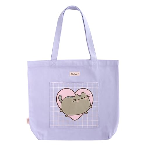 Grupo Erik Tote bag Pusheen - Bolsa tela mujer Kawaii para Universidad o Compra │ De Algodón con asas cómodas y cierre magnético: Merchandising Oficial (45x38 cm)