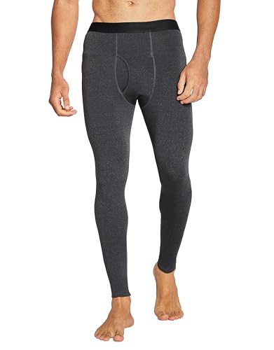 YESWEL Thermohose Herren, Warme Unterhosen Lang, Winter Thermounterwäsche Thermounterhose Skiunterwäsche Funktionsunterwäsche Thermo unterwäsche mit Eingriff(Dunkelgrau, XL)