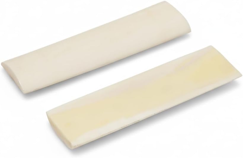Water Buffalo Horn/Bone Streaked Scales, Fixed Blade Horn Scale, Pair Knife Handle Scales Blanks Set for Knife Handle Making (Bone)