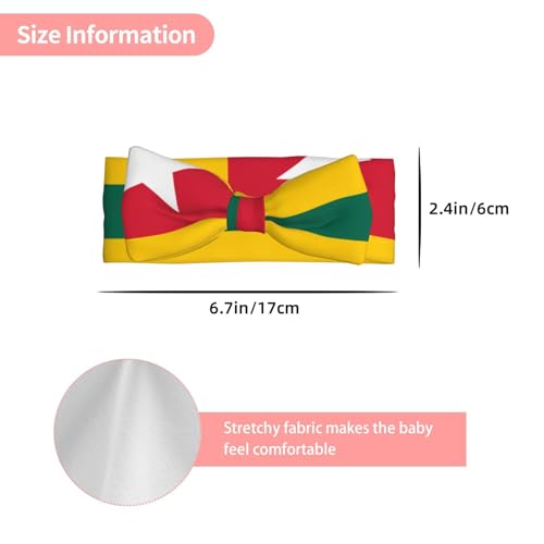 Flag of Togo Baby Bow Headband. Comfortable baby headband, suitable for daily wear and photo props.3