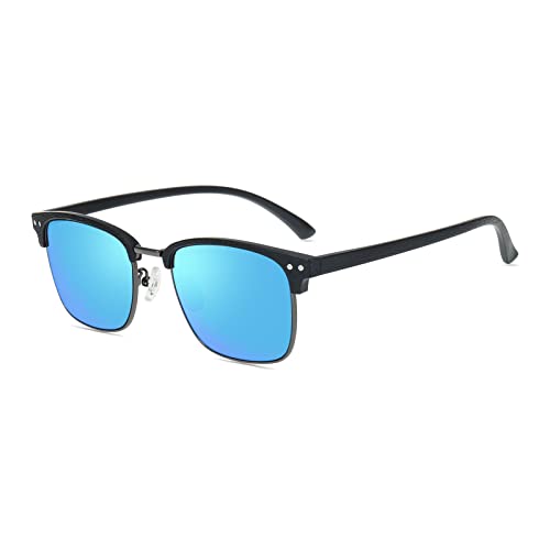 HELES Nearsightedness Myopia Eyeglasses Polarized Ice Blue Mirrored Driving Sunglasses **These Are Not Reading Glasses**