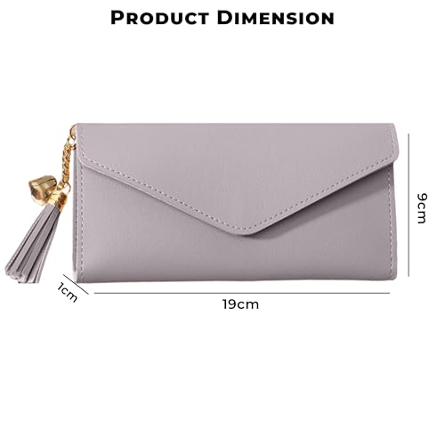Image of Kraptick Women's Wallet -Stylish and Compact Purse Clutch Wallet for Women, Stylish Card Coin Holder, Debit Card Holder, Money Organizer and Travel Wallet with 13 Slots (Light Purple)