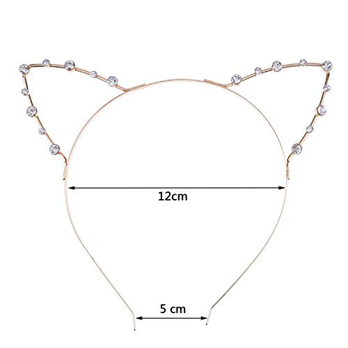 Mudder Cat Ear Headband, 2 Pieces, Gold and Silver