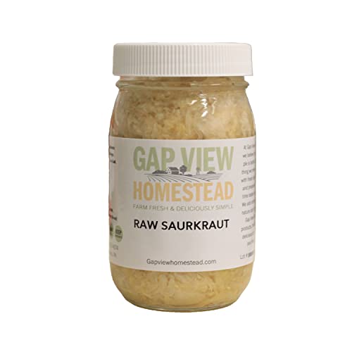 Raw Sauerkraut | 16 oz Pint | 100% Raw Lacto-fermented | Handmade On Our Farm In Pennsylvania Using Our Own Organic Cabbage