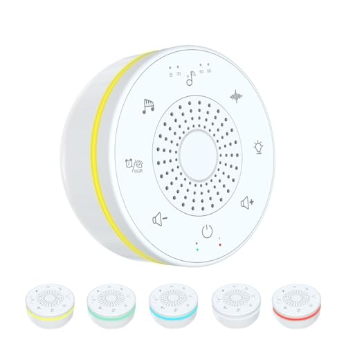 Portable White Noise Sound Machine with 30 Soothing Sounds,5 Colo...