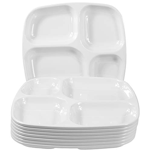 Melamine Divided Plates. Nordic Ware Meal Trays, Set of 4, Coastal Colors.