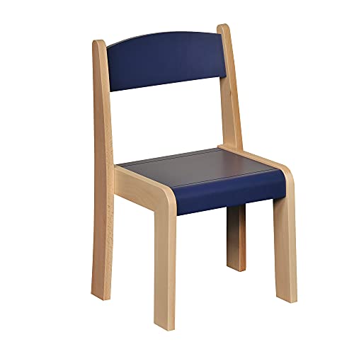 Liberty House Toys Sillas apilables de Madera de Haya, Altura del Asiento 310 mm, Color Azul, Haya, Blue, Seat Height 310mm Cover