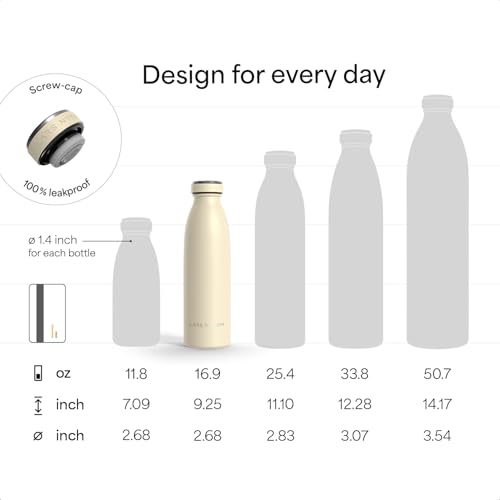 Image of LARS NYSOM Stainless Steel Insulated Water Bottle 12oz 17oz 25oz 34oz 51oz | Insulated Thermo Flask for Hot and Cold Beverages | Leakproof Drinking Bottle (Lavender Purple, 17oz)