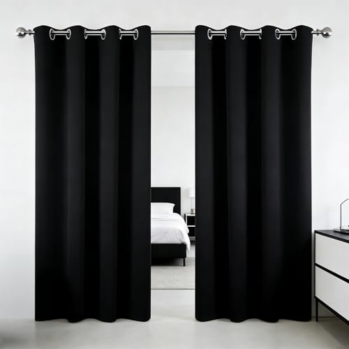 Rideaux opaque 230 x 230 cm noir isolant thermique pour vitrage de balcon