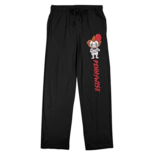 Bioworld It Movie (2017) Pennywise Men's Black Graphic Sleep Pants
