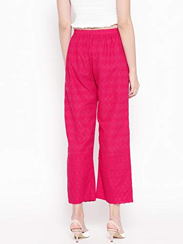 Image of Vastraa Fusion Women's Regular Fit Cotton Chikan Palazzo