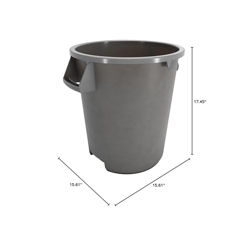 Image of SPARTA Bronco Waste Container Trash Container, Round Trash Bin for Disposal, 10 Gallons, Gray
