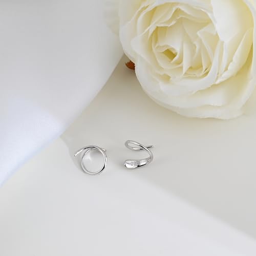 Tiny Double Hoop Earring S925 Sterling Silver Small Hammer Texture Hoop Hypoallergenic Twist Spiral Earrings for Women - Sliver & Gold4