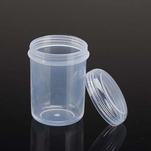Image of 12 Pcs Clear Plastic Round Beads Storage Containers Box (1.5 x H2.28 Inch), 1.69 oz Plastic Storage Jars with Lid for Beads, Crafts, Pills, Fishing Tackles, Nails, DIY Crafts, etc