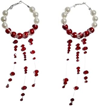 Dripping Blood Imitation Pearls Halloween Party Earrings Vampire Costume Accessory