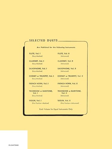 image for Rubank Publications Selected Duets for Clarinet Volume 1 | Easy to Med