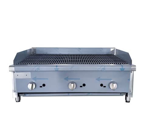 Steelbus 36'' Heavy Duty Commercial Charbroilers 3 Burner Natural/Propane Gas Countertop Griddle Grill Restaurant Equipment… cover