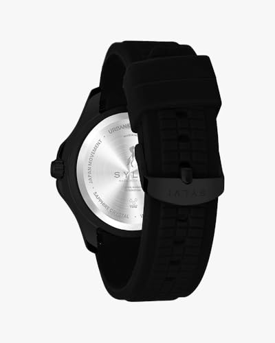 Image of Sylvi Urbanic Men's Analog Watch with Date Display, Silicone Strap, Water Resistant