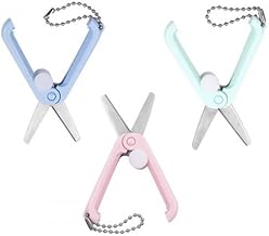 Ciseaux pour Enfants, Ciseau Creatif, Portable Petits Ciseaux, Ciseaux de Sécurité, Petits Ciseaux De Bureau, Pour Le Bricolage, Artisanat (Bleu+ Rose+ Vert)