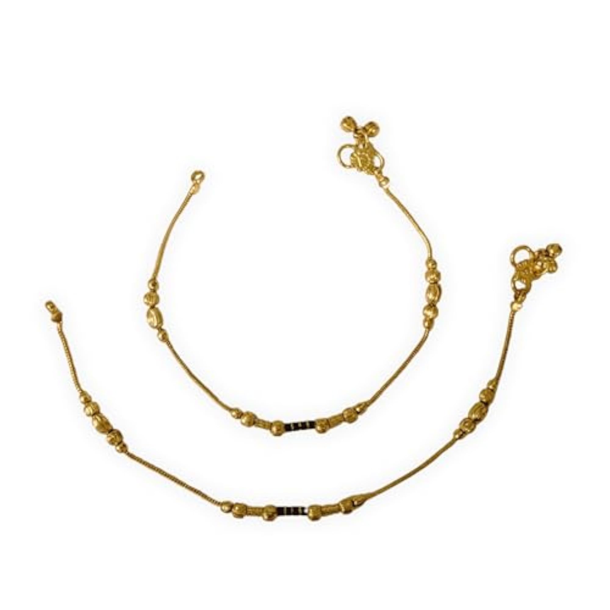 Women's Gold Plated White Metal Anklet, Elegant Design