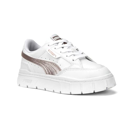 PUMA Kids Girls Mayze Stack Shine Lace Up Sneakers Shoes Casual - White2