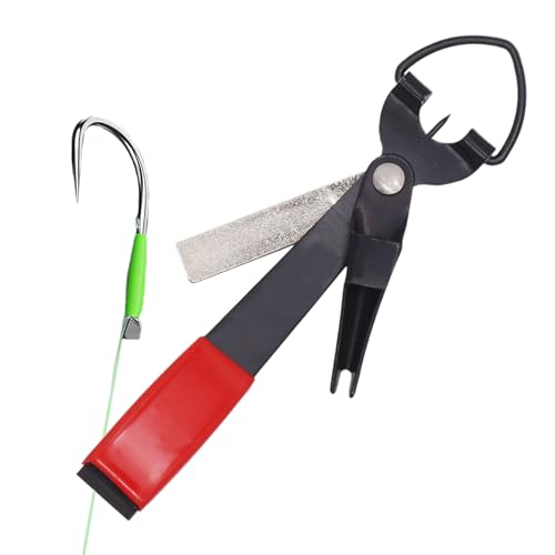 釣りの結び目の結束ツール、フライフィッシングロープカッター | 多機能釣りツール、便利なフライラインカッター、磯釣り用釣り糸はさみ。4イン1フライラインカッター、釣り結びツール、多機能フライフィッシングツール、フライラインカッター、クイック結びツール、クイ