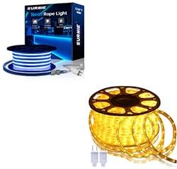 SURNIE 50 FT الأزرق LED أضواء حبل النيون & 150 FT الدافئة الأبيض LED حبل الأنوار