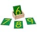 Adena Montessori Wooden Math Counting,Sandpaper Numbers with Box for Toddlers Kids,Early Development Math Material for Preschool Learning Education Toys,Sensory 0-9 Cards Montessori Flash Cards