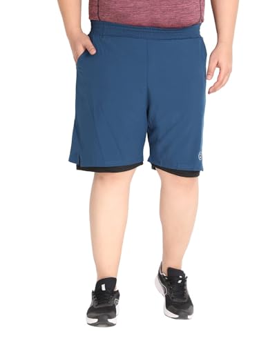 Image of CHKOKKO Men Shorts for Gym Sports or Running | Dry-Fit Fabric Single Layered Active Summer Workout Wear Knee Length Regular Fit | Elastic Waist with Front and Back Pockets