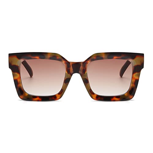 YAMEIZE Oversized Thick Frame Rectangle Sunglasses - Vintage Square Chunky Sun Glasses Driving outdoor for Women Men3