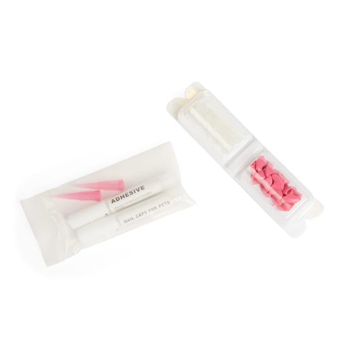 Image of Well & Good by Petco Pink & Clear Cat Nail Caps Medium