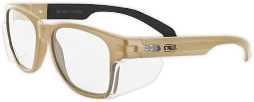 MAGID Y50 Safety Glasses, ANSI Z87.1, Anti-Fog UV Protection, Clear Lens, Side Shields, Coyote Tan Frame, 1 Pair, Y50TNAFC
