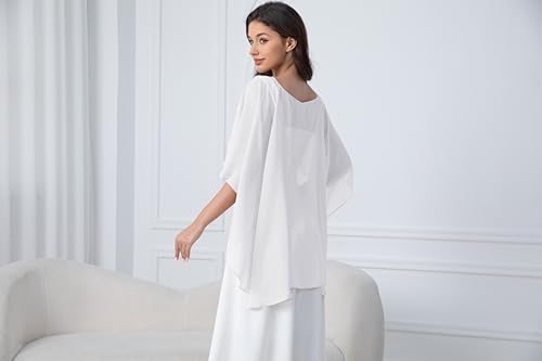 Women's Soft Chiffon Shawl Wraps Shrug for Evening Dress Wedding Cape Cover Up 1920s Shawl4