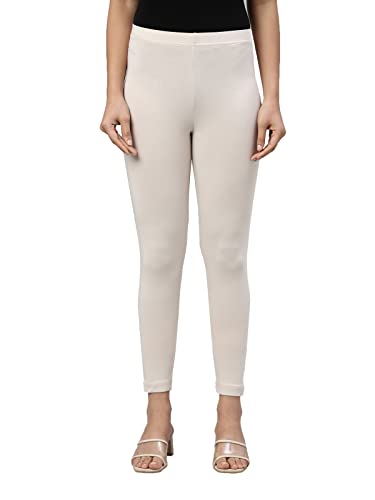Image of GO COLORS Soft Cotton Stretch Ankle Length Leggings for Women | Breathable
