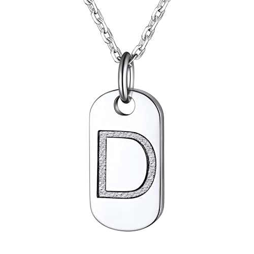 PROSILVER ID Colgante Militar Plata de Ley Iniciales Letra D Cover