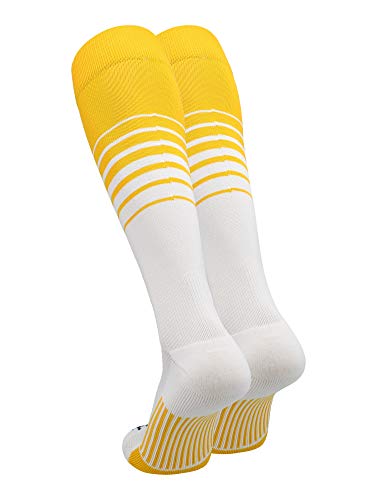 Image of TCK Elite Breaker Striped Socks | Over-the-Calf Soccer Baseball Softball Socks | Extra Stretch for Shin Guards | USA Made