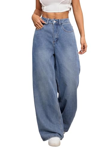 OYICAI Womens Baggy Jeans Wide Leg Denim Pants Y2k 90s Vintage Hip Hop Loose Long Trousers Streetwear
