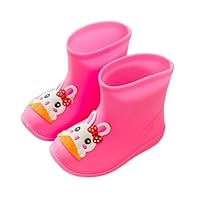 ENEN Rain Boots for Kids Girls and Boy, Rain Boots Toddler 1-9yrs Unisex Children Wellies Waterproof Non-Slip Rubber Gripped Sole for Spring Summer, School, Outdoors (Pink Rabbit A,13)
