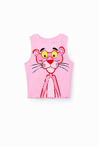 Image of Desigual Little Girl's Ribbed Pink Panther T-Shirt