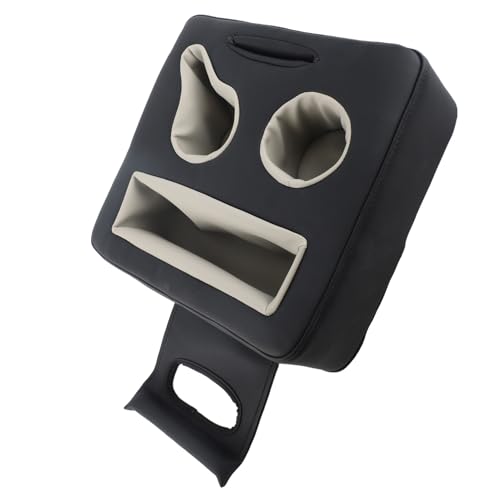 Oreiller porte-gobelet de canapé Keenso avec plateau en cuir PU pour boissons et télécommande