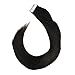 Produktbild Ugeat Tape in Extensions Remy Echthaar Haarverlangerung Naturlich Glatt 60cm Skin Adhesive Weft Tressen Glue in Remi Human Hair Naturliches Schwarz #1B 2.5GR 20Stucke/Paket