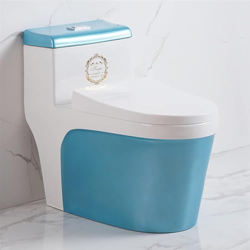 Inodoro cerámico sifónico, inodoro una pieza de doble descarga, altura universal moderna y silenciosa para baño de casa u hotel, múltiple color, tamaño E400mm-720x390x660mm