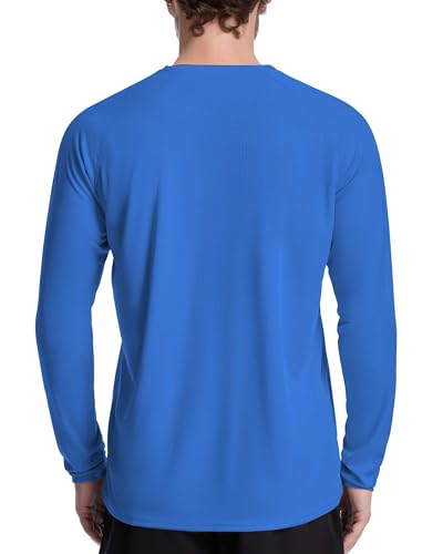 Men’s SPF 50 Athletic Shirts,Long Sleeve Swim Rash Guard,Lightweight Workout Shirt for Fishing Hiking2