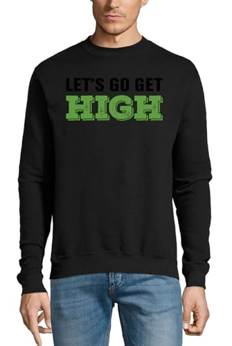 Pull coton noir Let's Go Get High pour éviter les hauts inconfortables
