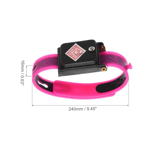 Image of MECCANIXITY Anti Static Wrist Strap, ESD Silicone Adjustable Antistatic Bracelet Cordless for Computer Electronics Repair Black, Red