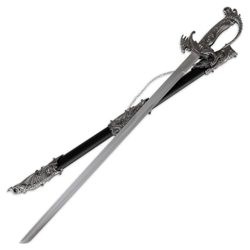 Armory Replicas™ Ash-Stained Wasteland Dragon Sword – Stainless Steel Blade with Aluminum Dragon Handle and Decorative Scabbard