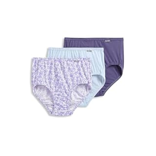 Jockey Women's Underwear Elance Brief - 3 Pack, Midnight Iris/Bouquet Bloom/Frothy Blue, 7