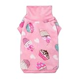 Fitwarm Fleece Cupcake Sweater Vest, Winter Clothes for Small Dogs Girl, Coat, Puppy Pullover Jumper, Pet Outfit, Pink, XS